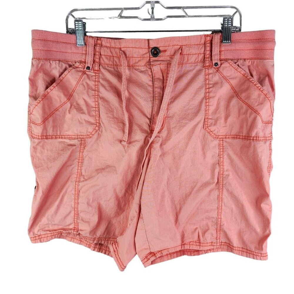 Womens Khakis & Company Pink Shorts Roll Tab Hem Flat Front Lightweight 18